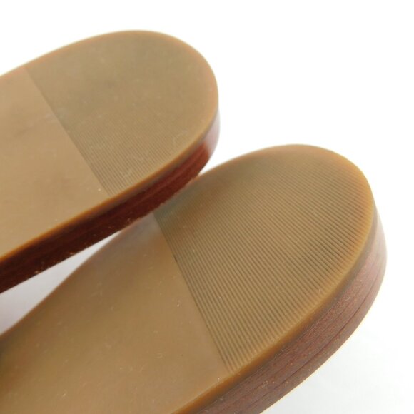 TORY BURCH Baby Pink Logo Leather Thong Flat Sandals 7.5 - Picture 4 of 6